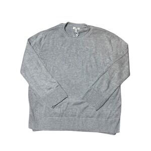 Brand New Ella Moss Womens Gray‎ Crew Neck Knit Sweater Size Medium Polyester